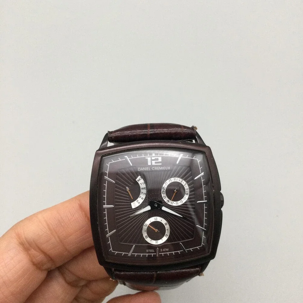 Daniel Cremieux Mens Watch 38mm Brown Dial Brown Leather V-101D V-LDLD